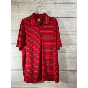 Lone Cypress - Men's Red/Black/White Stripe Polo Shirt - Size XL